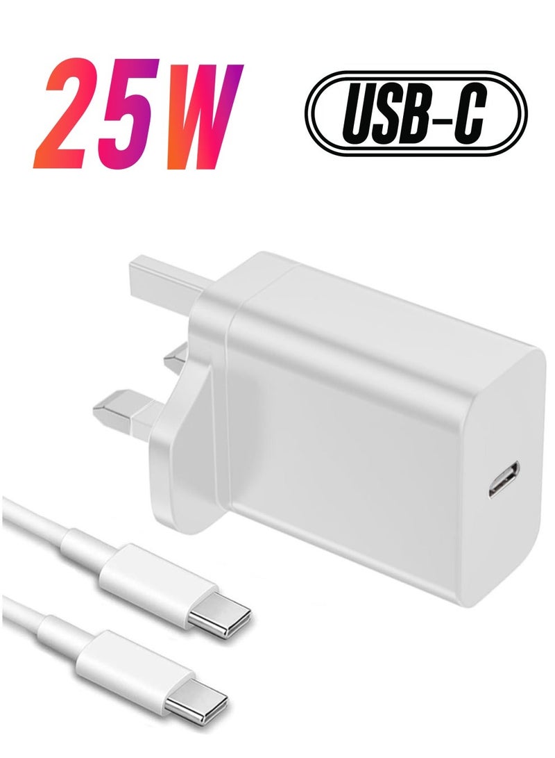 MUNTAQI 25W USB-C Super Fast Charger Adapter for Samsung Galaxy Devices - White - Image 1