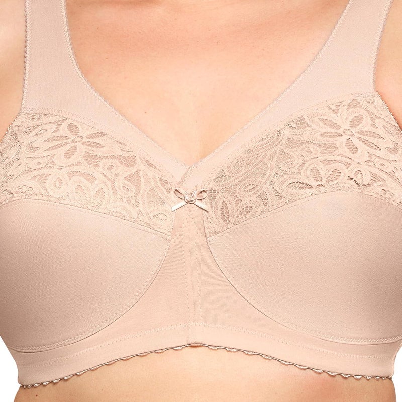 Glamorise Women's Full Figure MagicLift Cotton Wirefree Support Bra #1001 - Café - Image 3