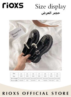 RIOXS Women's Vintage Lolita Platform Wedge Patent Leather Shoes Flat Mary Jane Shoes Casual Round Toe Shoes  - Image 2