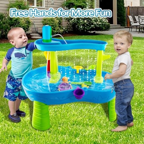Intoypad Ultimate Water Table Pump 3 Hours of NonStop Fun Rechargeable Battery Powered Water Pump for Toddlers Water Play Sand Table Toys Accessories Summer Outdoor Game Toys for Kids Blue - Image 5