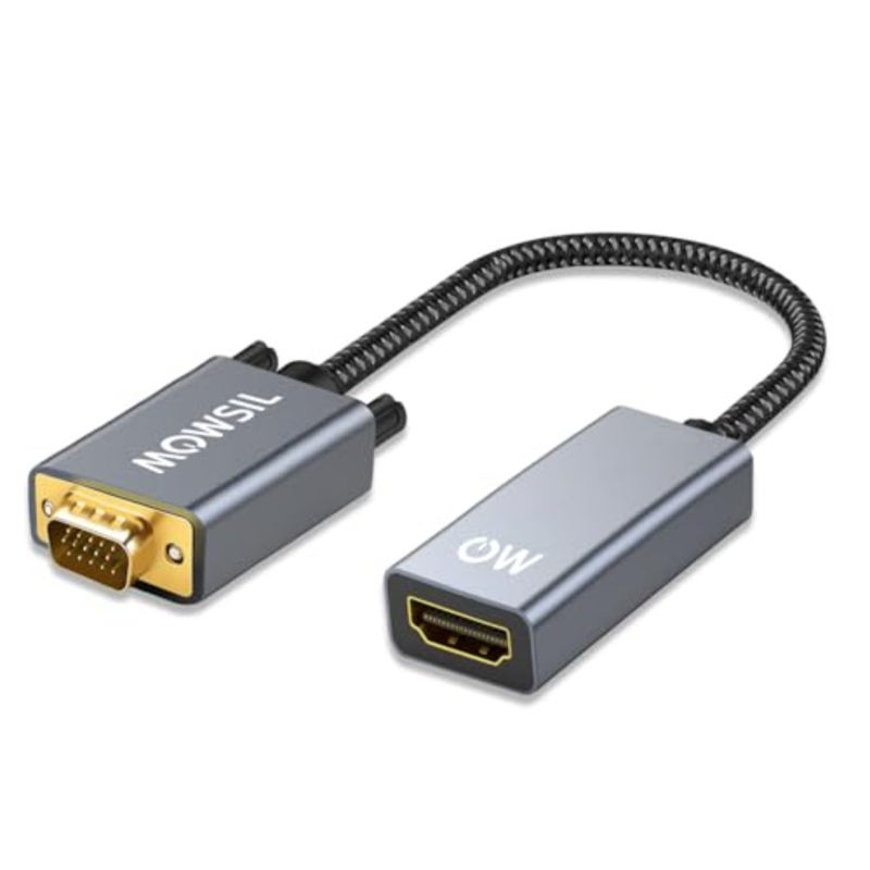 VGA to HDMI Adapter for PC Laptop Projector Full HD 1080p@60Hz Active Converter with Gold-Plated Connector and Aluminum Alloy Shell - Image 1