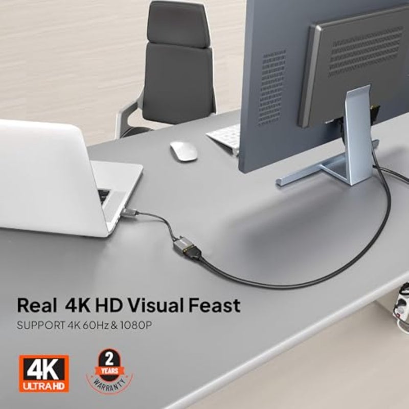 VGA to HDMI Adapter for PC Laptop Projector Full HD 1080p@60Hz Active Converter with Gold-Plated Connector and Aluminum Alloy Shell - Image 2