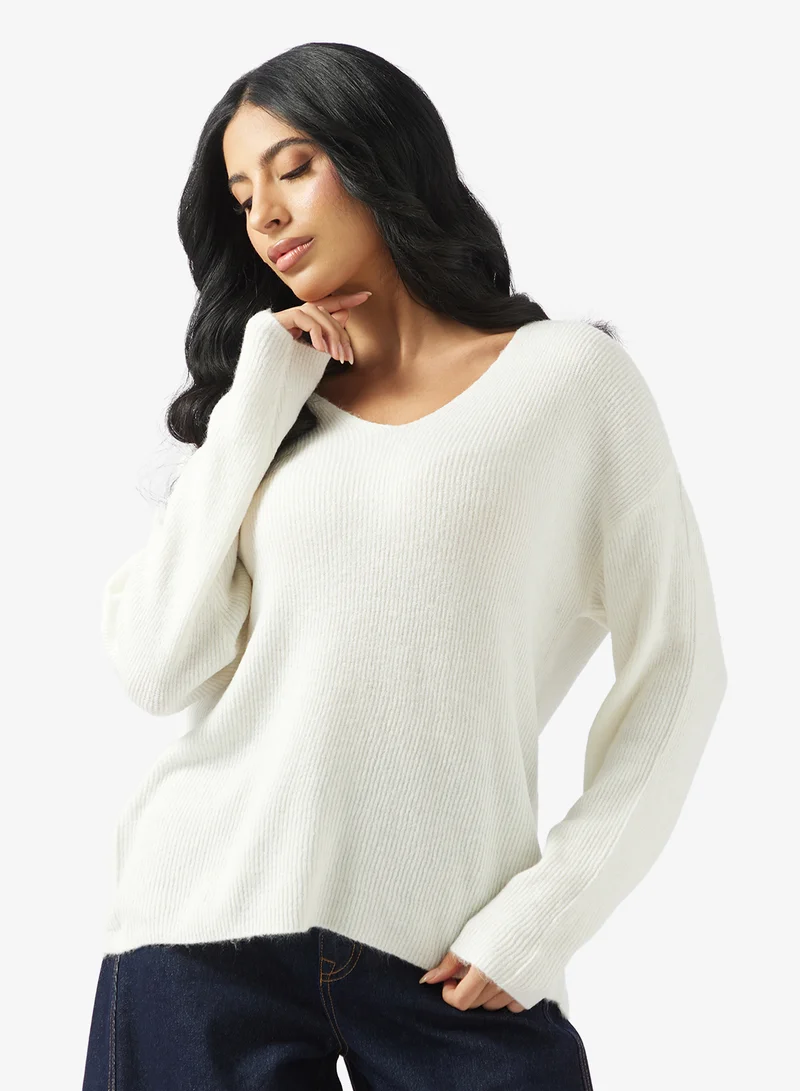 VERO MODA Crewlefile Long Sleeve V-Neck Blouse