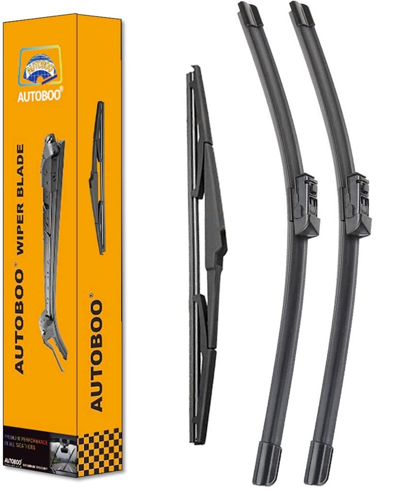 مساحات زجاج أمامي AUTOBOO بحجم 26"+16" مع شفرة ماسحات خلفية بحجم 12" بديل لمكزس NX200t NX300 NX300h 2015 2016 2017 2018 2019 2020 2021 - جودة المصنع الأصلية (عبوة من 3 نسخ)