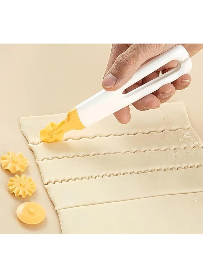 عجلة تقطيع المعكرونة 4 في 1 مع بكرات قابلة للتبديل، قاطعة عجينة الرافيولي والبسكويت والبيتزا، بتصميم بلاستيكي مضغوط - Image 3