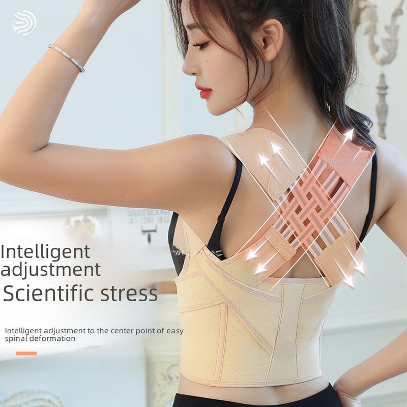 Cross-border Hot-selling Intelligent Adjusting high quality Anti-hunchback Orthosis Beautiful Back Open Shoulder Artifact Comfortable Not Stranding Orthotics Belt(Pink, XL) - Image 3