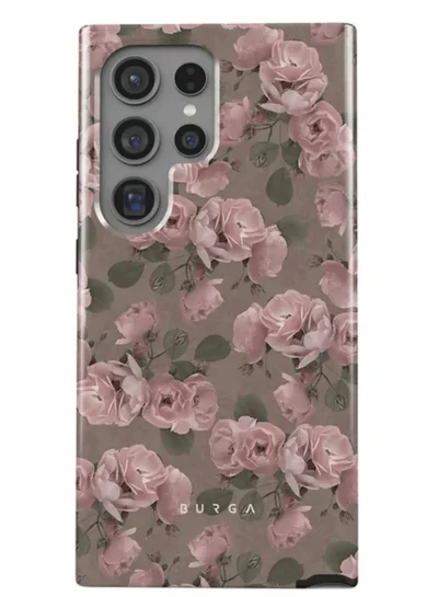 BURGA BURGA Phone Case Compatible with Samsung Galaxy S24 Ultra Mobile Phone Case Hybrid 2 Layer Hard Shell Silicone Protective Case Vintage Glamour Scratch Resistant Shockproof Cover