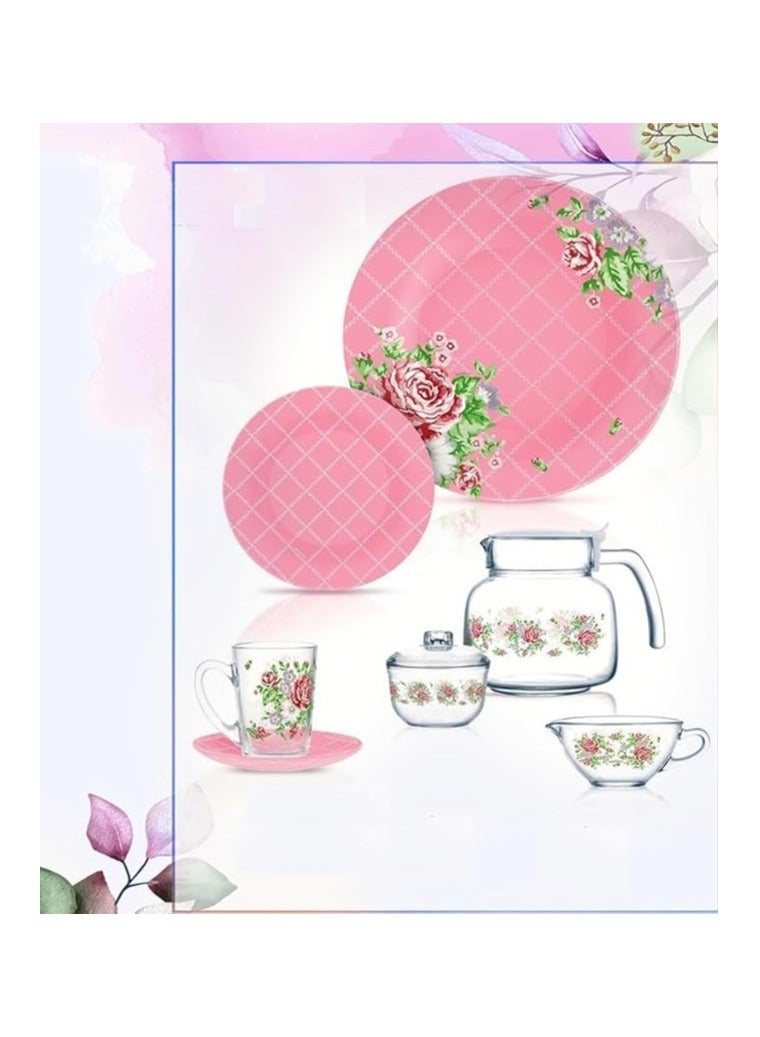 Luminarc Bevon Pink Luminarc Emirati 24-Piece Tea Set 883314757880 - Image 2