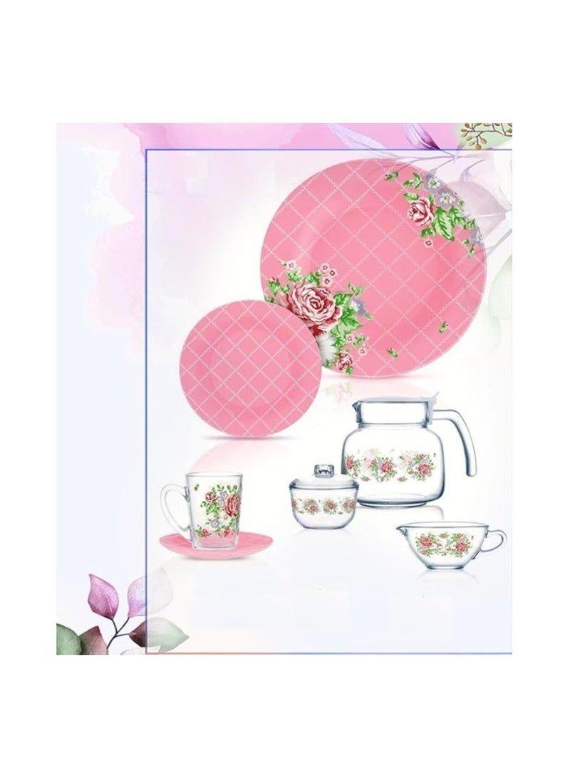 Luminarc Bevon Pink Luminarc Emirati 24-Piece Tea Set 883314757880 - Image 1