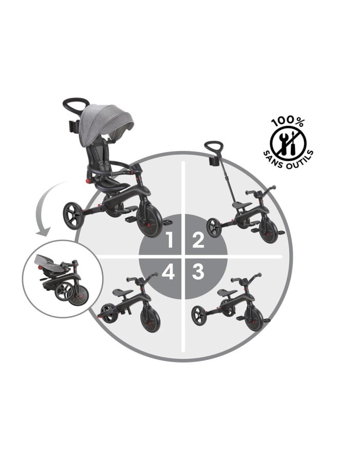 GLOBBER دراجة جلوبير إكسبلورر القابلة للطي 4 في 1 باللون الأسود/الرمادي - Image 3