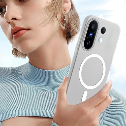 SHINESTAR Back Cover for Vivo X200 FE 5G| Frosted Semi-Transparent Slim Case | Only Compatible with Wireless Magnetic Accessories | Hard Back, Matte Finish – White - Image 5
