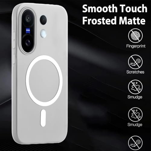 SHINESTAR Back Cover for Vivo X200 FE 5G| Frosted Semi-Transparent Slim Case | Only Compatible with Wireless Magnetic Accessories | Hard Back, Matte Finish – White - Image 4