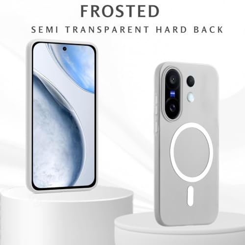 SHINESTAR Back Cover for Vivo X200 FE 5G| Frosted Semi-Transparent Slim Case | Only Compatible with Wireless Magnetic Accessories | Hard Back, Matte Finish – White - Image 2