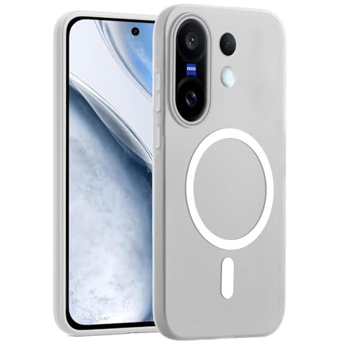 SHINESTAR Back Cover for Vivo X200 FE 5G| Frosted Semi-Transparent Slim Case | Only Compatible with Wireless Magnetic Accessories | Hard Back, Matte Finish – White - Image 1