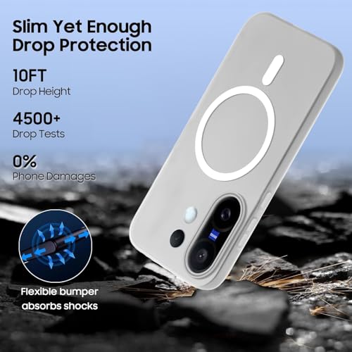 SHINESTAR Back Cover for Vivo X200 FE 5G| Frosted Semi-Transparent Slim Case | Only Compatible with Wireless Magnetic Accessories | Hard Back, Matte Finish – White - Image 3