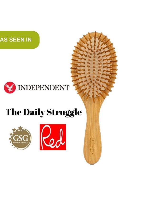 Regrowz Bamboo Paddle Hair Brush With Round Bamboo Bristles Detangling Hair Brush Scalp Massage Ecofriendly Unique Shape - Image 5