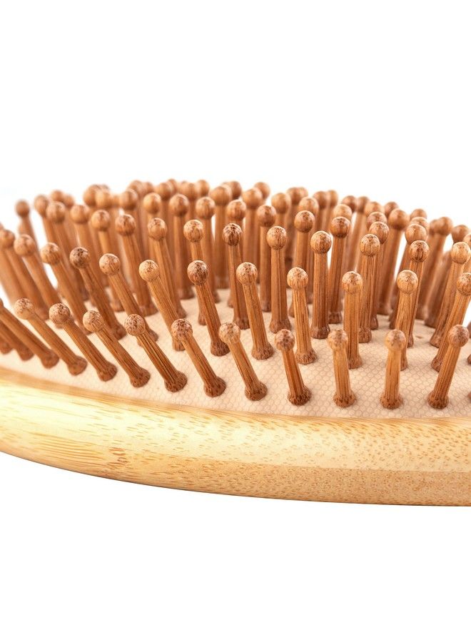 Regrowz Bamboo Paddle Hair Brush With Round Bamboo Bristles Detangling Hair Brush Scalp Massage Ecofriendly Unique Shape - Image 4