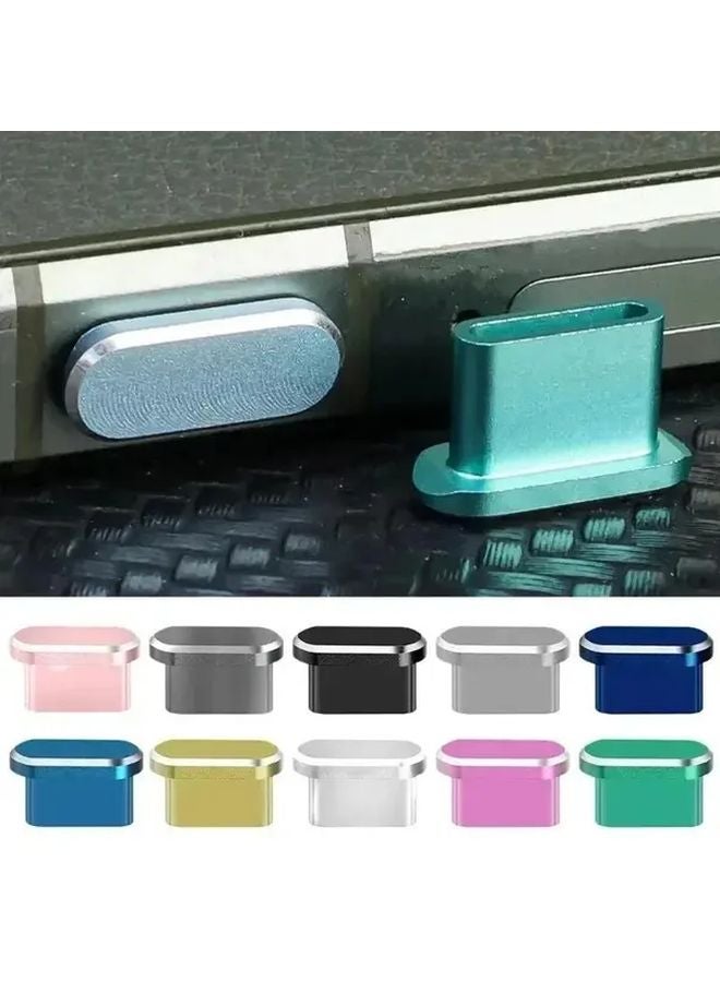 3 قطع سليكا جيل سوداء سدادات غبار معدنية لآيفون 15 برو ماكس بلس، واقي منفذ شحن نوع سي مع فرشة تنظيف - Image 3