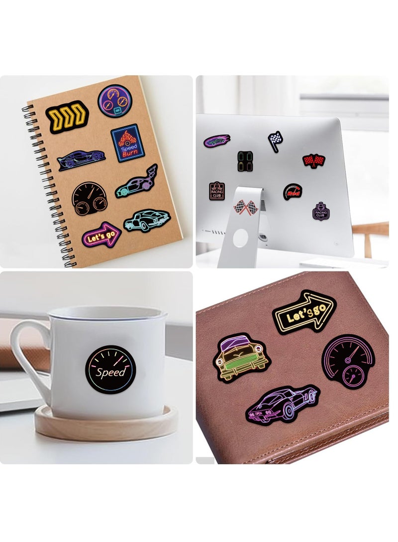 Car stickers 50 pieces Racing Car Stickers Ultra-Cool Neon Stickers Ignite Speed & Passion!– Light Up Your World - Image 2