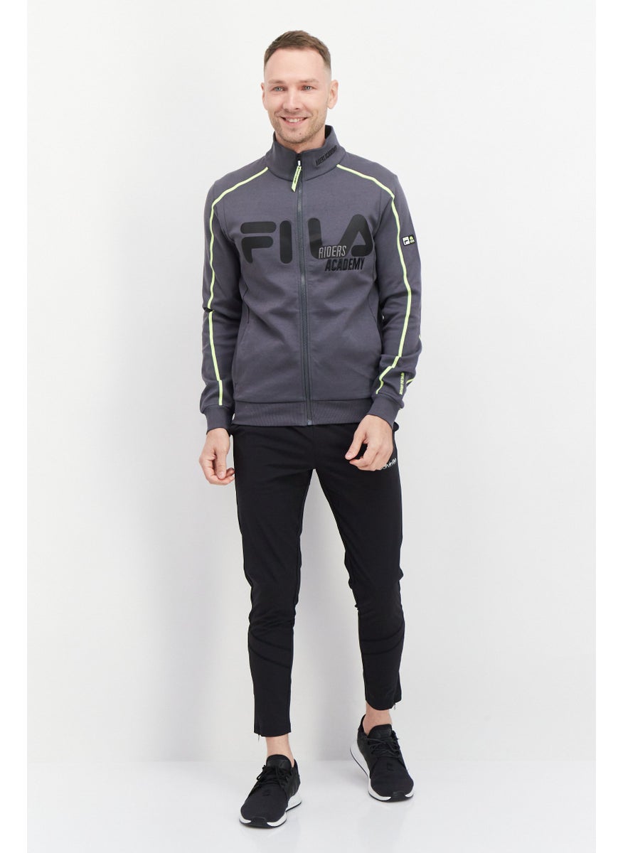 FILA Men Sportswear Fit Training Sweatshirt, Grey Combo  - Image 3
