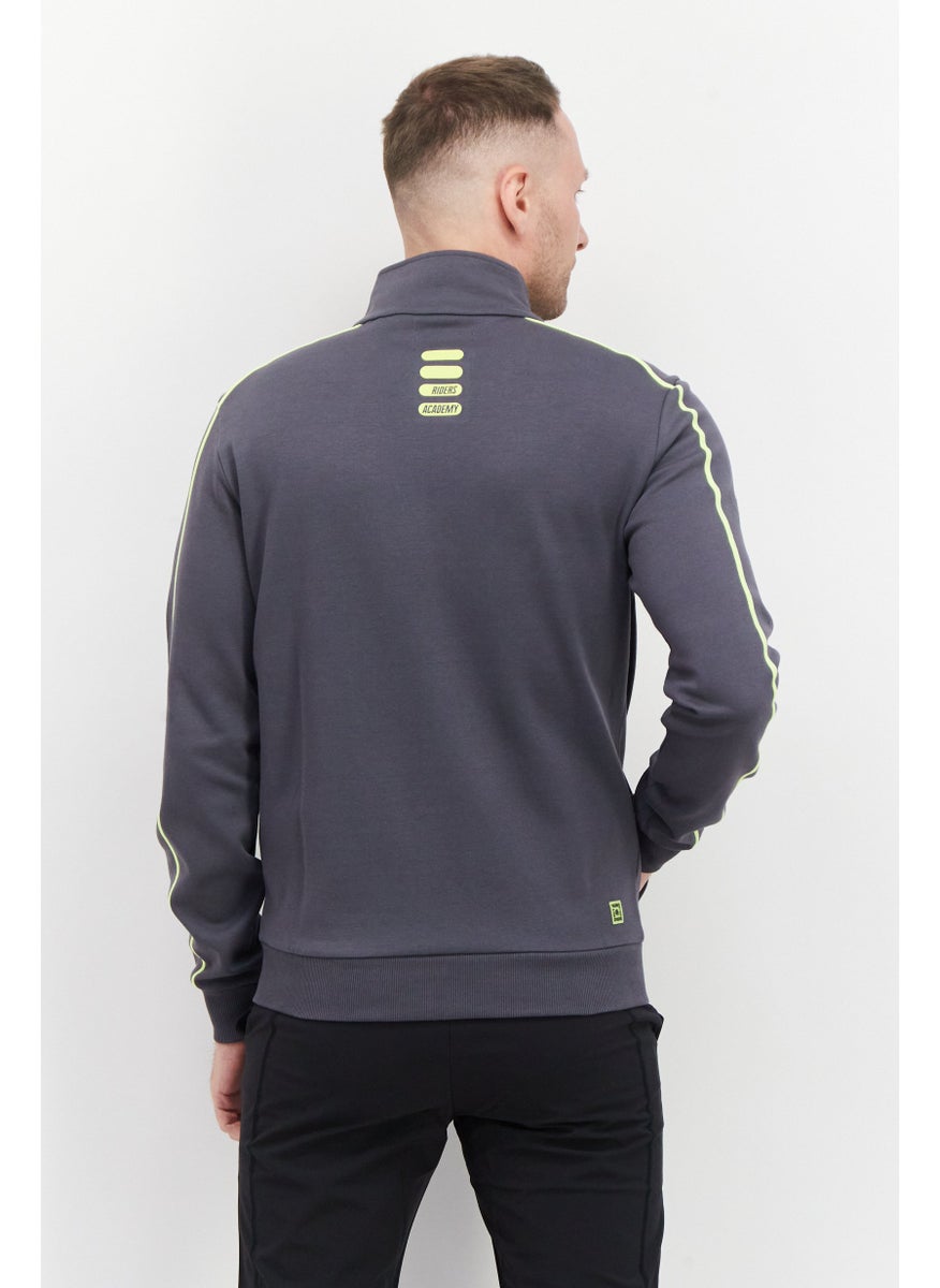 FILA Men Sportswear Fit Training Sweatshirt, Grey Combo  - Image 2