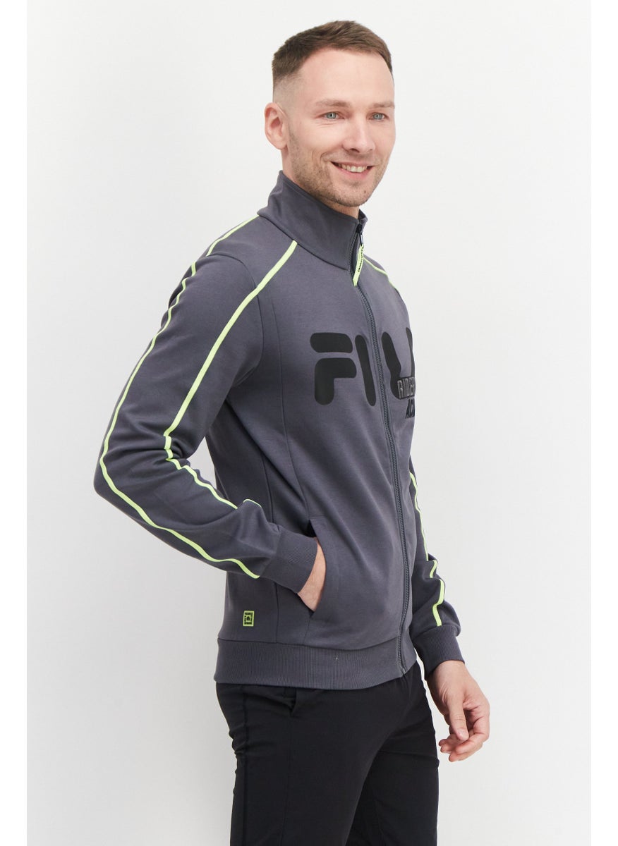 FILA Men Sportswear Fit Training Sweatshirt, Grey Combo  - Image 4
