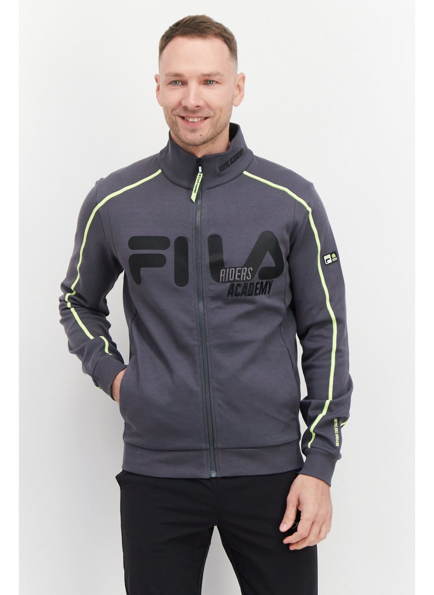 FILA Men Sportswear Fit Training Sweatshirt, Grey Combo  - Image 1