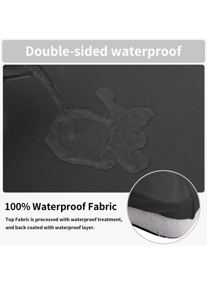 Easy-Going Easy-Going 100% Waterproof Chair Sofa Seat Cushion Slipcovers Couch Cushion Cover Stretch Furniture Protector for Kids  Pets (3-Piece Sofa Cushion  Dark Gray)  - Image 3