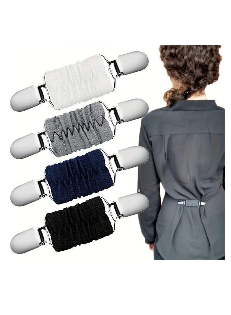 AROAQ Dress Clips, Elastic Clothes Clip Brooch Pins, Multipurpose Dress Shirt Brooch Clip, Multicolor Dress Clips Back Cinch For Women - Image 2