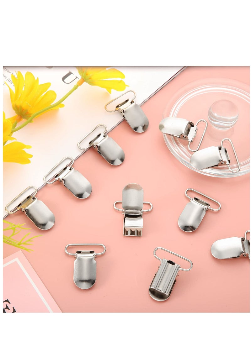 100 Pieces Metal Pacifier Suspender Clips Straps Holder Fasteners Baby Snap Heavy Duty for Making Holders Bib Bed Sheet Toy Clip