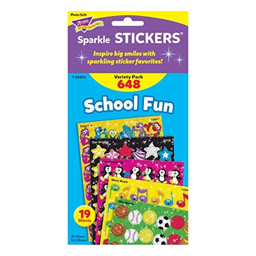 TREND enterprises, Inc. T-63904 School Fun Sparkle Stickers Variety Pack, 648/Pack - Image 3