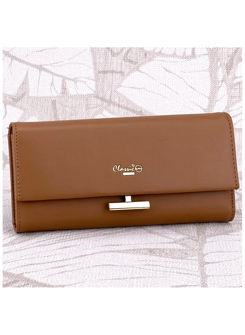 كلاسيك ميلانو - محفظة نسائية أنيقة من الجلد الصناعي مع حافظة بطاقات | محفظة عملات معدنية للنساء | محفظة نسائية نحيفة للاستخدام اليومي والسفر والهدايا - Image 1
