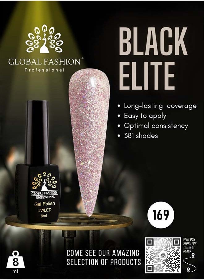 GLOBAL FASHION Black Elite Gel Polish  132 Colors Of Long-Lasting Elegance - 8Ml  169  - Image 2