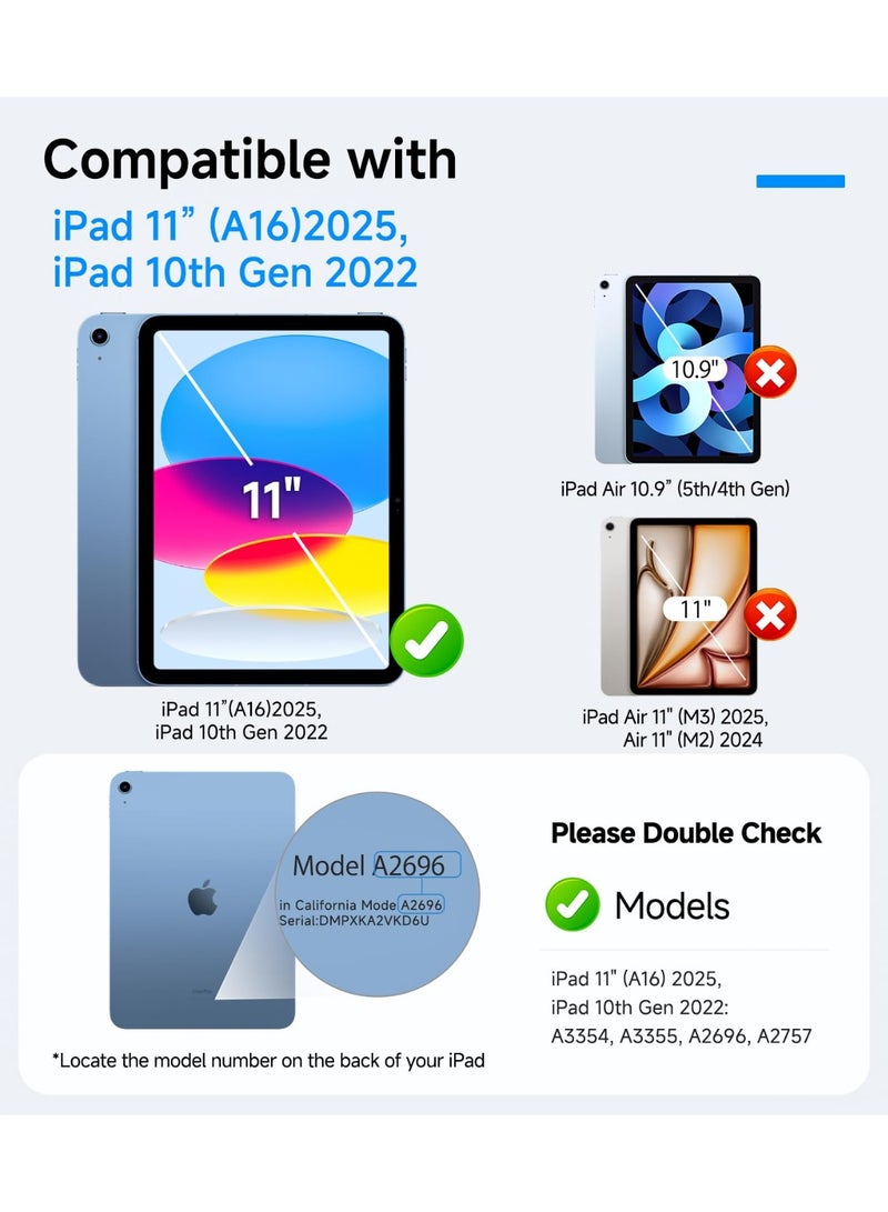 SIGood 1 Pack Screen Protector for iPad A16 2025 11th (11 inch) / 10th Generation 2022 (10.9 inch), 9H+ Hardness Tempered Glass with Easy Application Tray, Support Apple Pencil, Case Compatible, HD Clear - Image 2