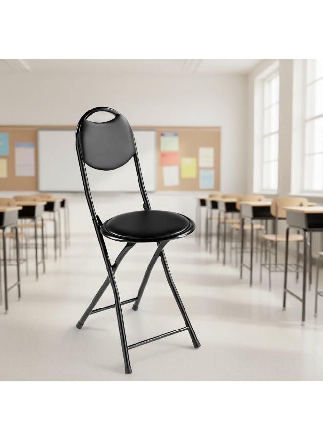 DubaiGallery Portable Metal Folding Chair NU-80040, Padded Seat and Backrest for Enhanced Comfort, Red Color with Strong Black Frame, Easy to Fold Carry and Store, Perfect for Home Office Events Meetings Parties and Guests, 29×29×74 cm - Image 4