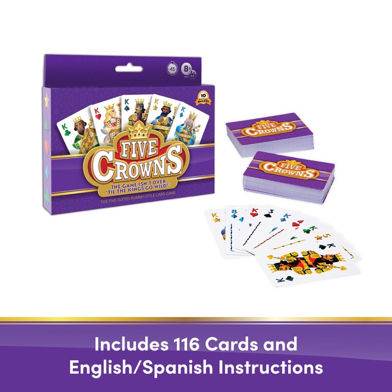PlayMonster Five Crowns — The Game Isn't Over Until the Kings Go Wild! — 5 Suited Rummy-Style Card Game — For Ages 8+ - Image 2