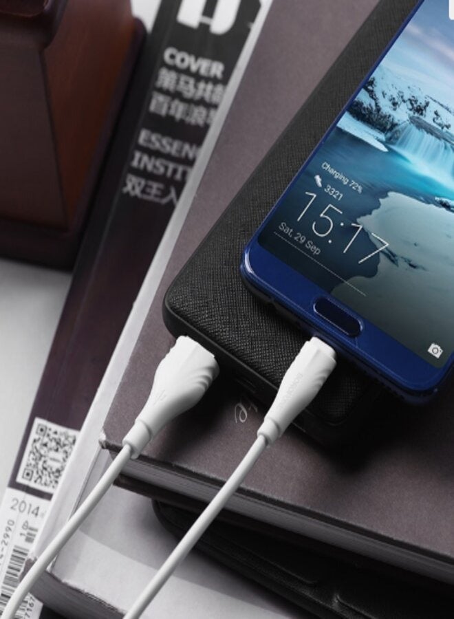 بوروفون كابل USB إلى Type-C BX18 أبيض - Image 3