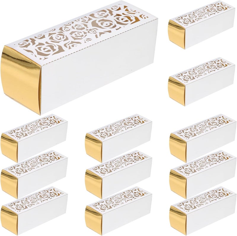 SOPOTUTU 50pcs Rose Pattern Hollow-out Paper Candy Boxes Wedding Favor Packaging Storage Boxes for Bridal Shower Party Decorations - Image 1