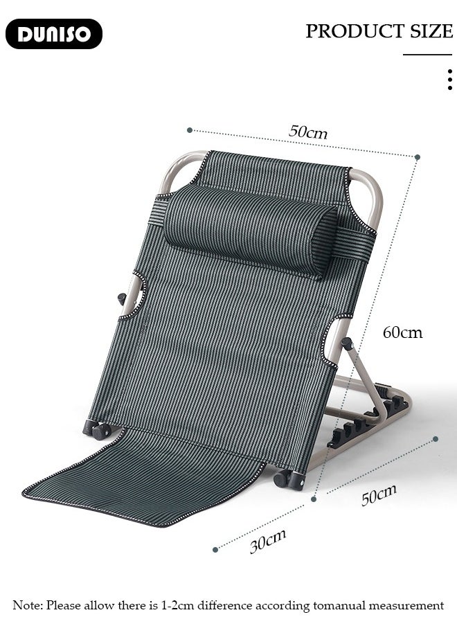 DUNISO Lifting Bed Backrest,Adjustable Sit up Back Rest Multifunctional floor Chair for Bed, Adjustable Bed Backrest Support with Head Pillow for Neck, Head, Lumbar Support,Folding Chair  - Image 3