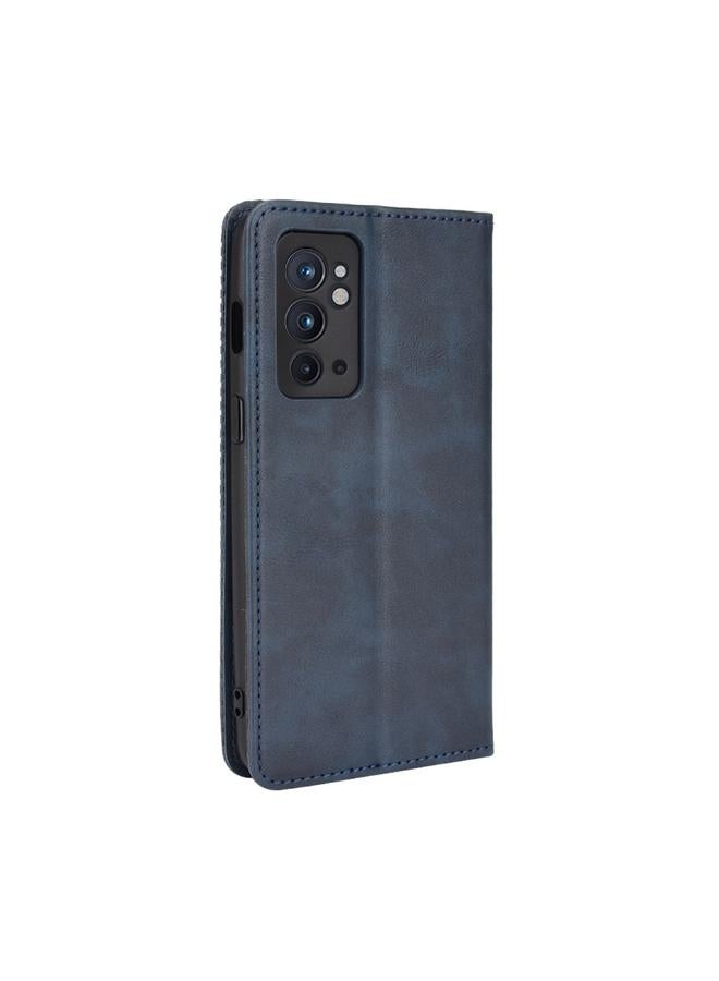 اس-توب جراب لهاتف OnePlus 9RT 5G بمشبك مغناطيسي بتصميم حصان مجنون بتصميم كلاسيكي، جراب جلدي قابل للطي أفقيًا مع حامل وفتحات للبطاقات وإطار للصور - Image 3