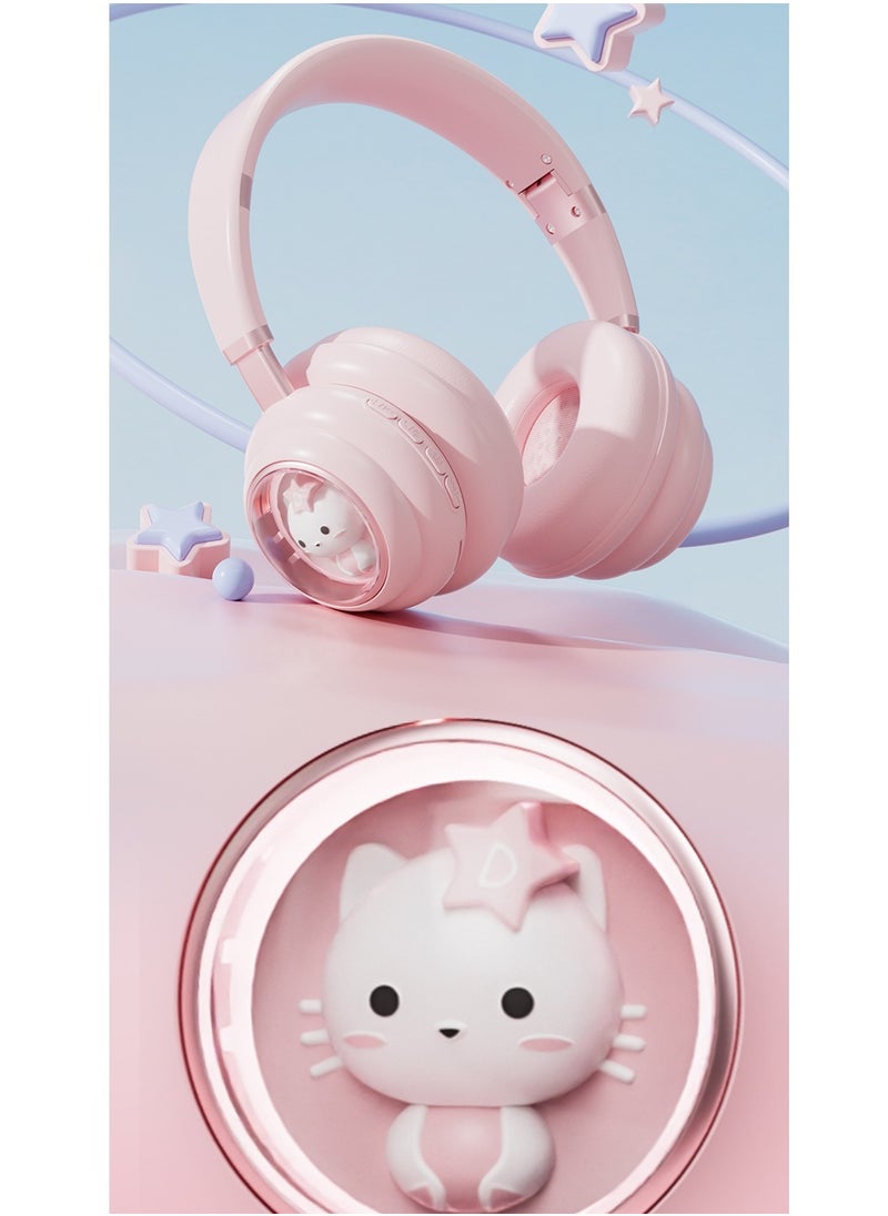 GULFLINK KE-30 Wireless Headset Over-Ear Headphones Bluetooth Pc Gaming Headphones Pink  - Image 4