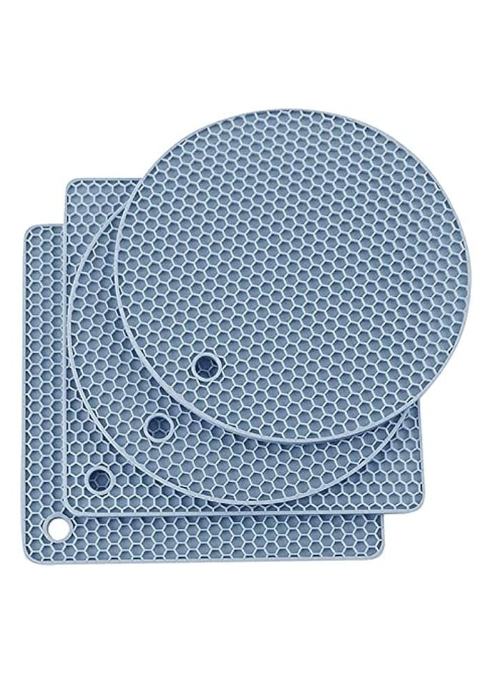 Green Tiger Silicone Trivet Mats, 4Pcs Easy to Wash & Dry Multi- Purposed Drying Hot Pads for Kitchen Heat Resistant - Image 1
