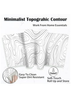 TREYO Minimalist White Topographic Design Large Gaming Mouse Pad – 800 * 300 * 3mm XL Desk Mat | Anti-Slip Base & Spill-Resistant | Stitched Edges for Long-Lasting Durability | Perfect for Keyboard & Mouse Setup  - Image 5