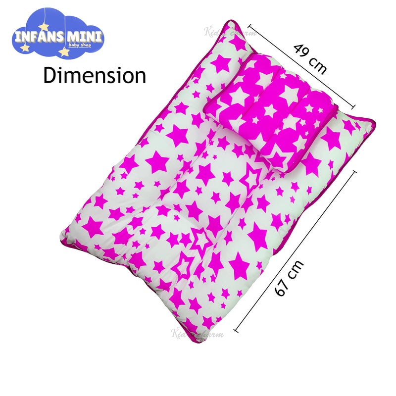 Infans Mini Star-Multi Mega 3 in 1 Baby's Cotton Bed Cum Carry Bed Printed Baby Sleeping Bag-Baby Bed-Infant Portable for Unisex Easily Portable, Light Weight Carry for New Born 4-8 Months Old(Pink) - Image 5