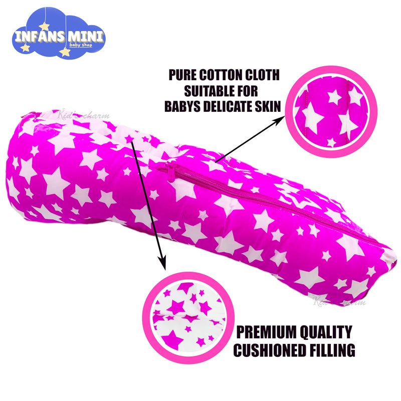 Infans Mini Star-Multi Mega 3 in 1 Baby's Cotton Bed Cum Carry Bed Printed Baby Sleeping Bag-Baby Bed-Infant Portable for Unisex Easily Portable, Light Weight Carry for New Born 4-8 Months Old(Pink) - Image 2