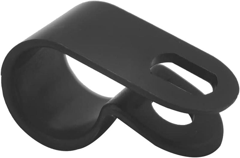 Alamic Cable Clamp R-Type Cable Clip Wire Clamp 3/8" Nylon Screw Mounting Cord Fastener Clips with Screws for Wire Management - Black - 50 Pcs - Image 5