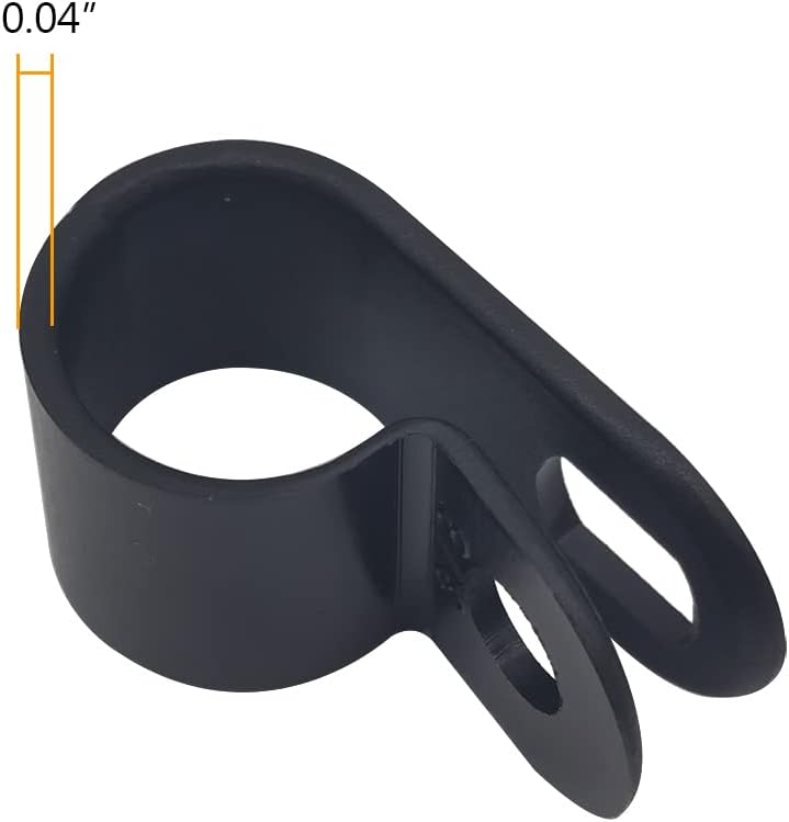 Alamic Cable Clamp R-Type Cable Clip Wire Clamp 3/8" Nylon Screw Mounting Cord Fastener Clips with Screws for Wire Management - Black - 50 Pcs - Image 4