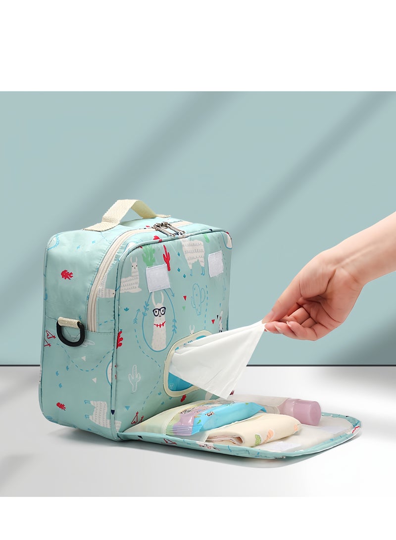 Cartoon Animals Printed Baby Diaper Bag, Multicolour  - Image 3