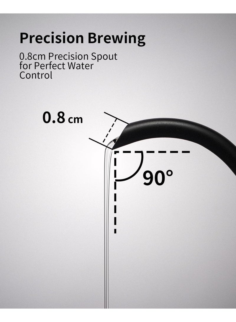 إبسون غلاية قهوة V60 (رقبة الإوز) مزودة بتحكم حراري دقيق بدقة درجة مئوية واحدة، غلاية كهربائية بشاشة لمس LED، ومؤقت توقيت للتخمير. - Image 3