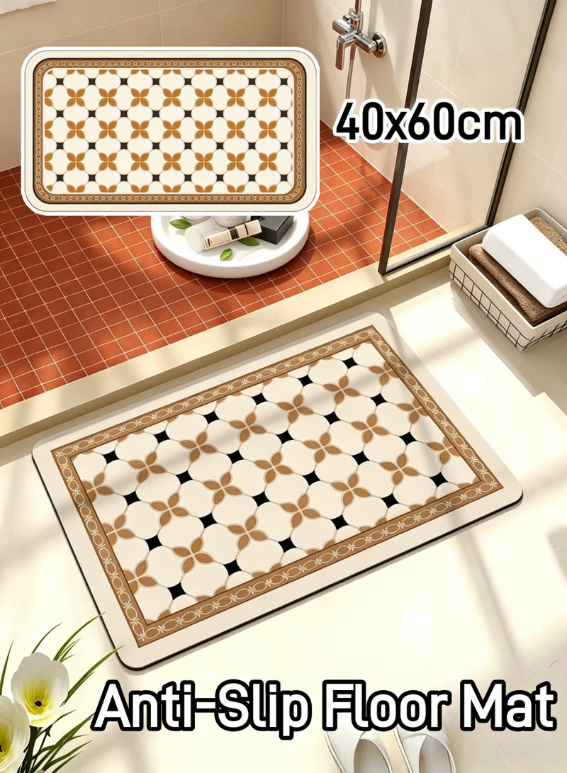 Aimayapet Diatom Bath Mat（1pc 40*60CM）, Anti-Slip Bathroom Floor Mats Quick Dry Bath Rug, Super Absorbent Bathtub Mat for Shower Room Non-Slip Thickened Carpet,Easy to Clean Kitchen Mat - Image 1